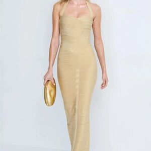 Hervé Léger Metallic Iris Gown